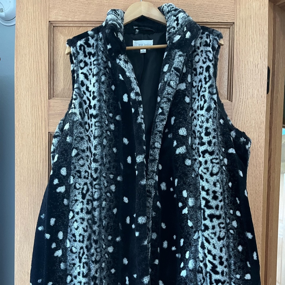Erm London animal print vest with pockets